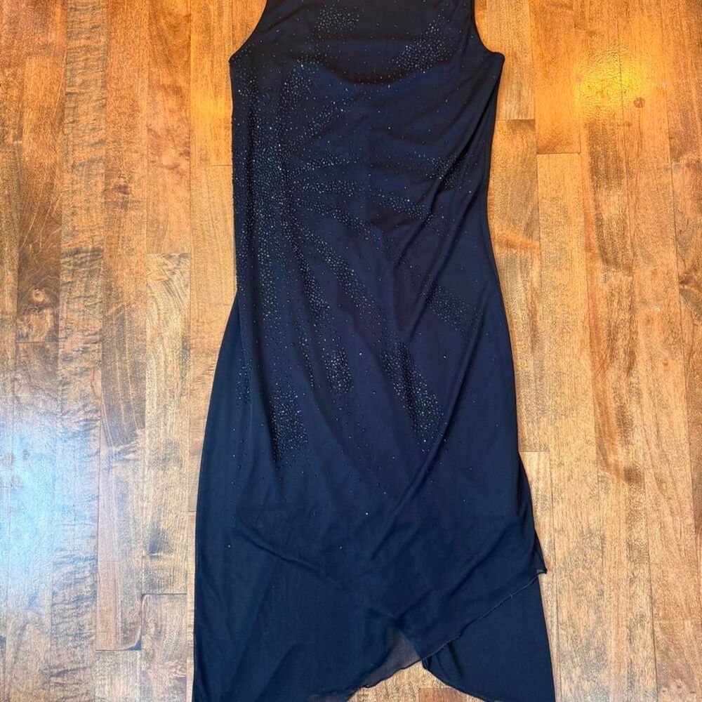 Fairy Hem Byer Too Y2K Midi Black Beaded Dress Size M